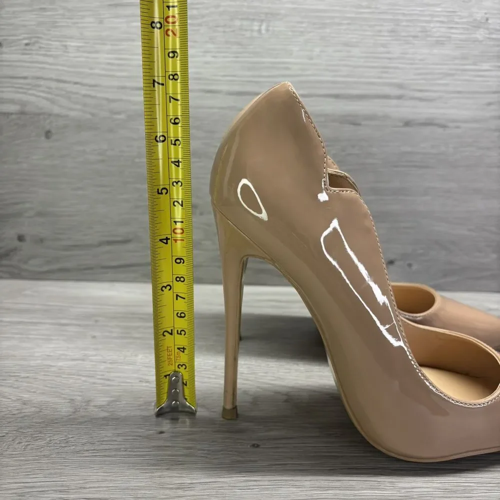COLETER Women's 4 Inch Pumps Pointy Toe Dress Shoes Stiletto Pumps Sz 7.5 Beich